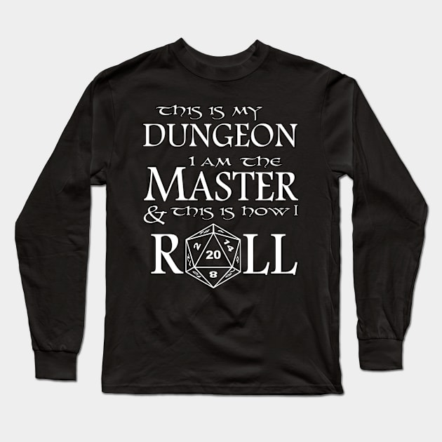 Tabletop Gaming DM Print DM Fantasy RPG D20 Dice Tee Print Long Sleeve T-Shirt by Linco